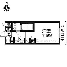 ベラジオ四条烏丸 9階1Kの間取り