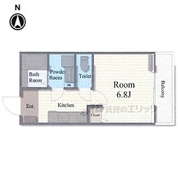 Ｒｉｔａ椥辻 1階1Kの間取り