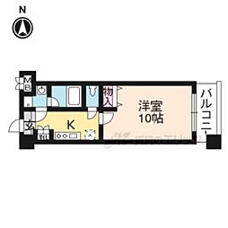 JR東海道・山陽本線 山科駅 徒歩9分の賃貸マンション 10階1Kの間取り