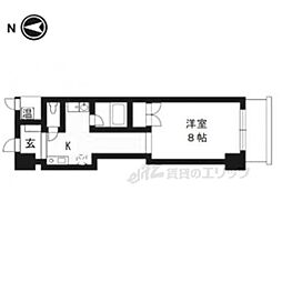 KIND (EN)III南館 2階1Kの間取り