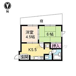 プロパティエイト 1階2DKの間取り