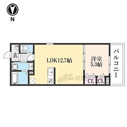 ココングランジュール伏見黒茶屋町 1LDKの間取図画像