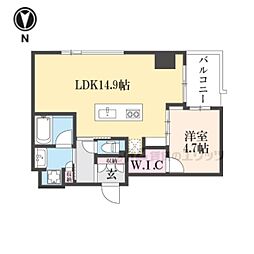 京都市中京区壺屋町マンション 1LDKの間取図画像