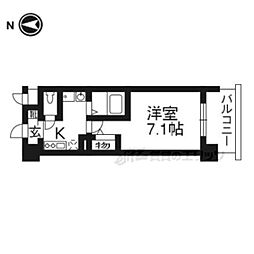 ラナップスクエア京都鴨川 1Kの間取図画像