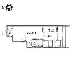 (仮称)山科区四ノ宮賃貸アパート 1LDKの間取図画像