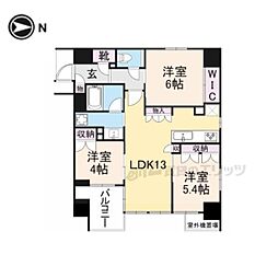 レ・ジェイド京都東洞院 2LDKの間取図画像
