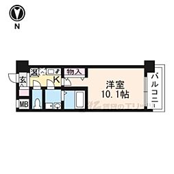 インベスト京都堀川 1Kの間取図画像