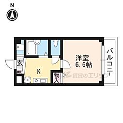 APT小野 1Kの間取図画像