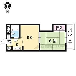 丸進ビル 1DKの間取図画像