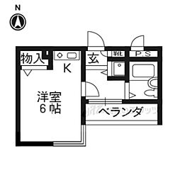 ライオンズマンション京都三条大宮 ワンルームの間取図画像