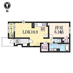 Villaやす 1LDKの間取図画像