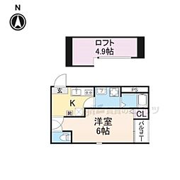 クレインリーベン藤森 1Kの間取図画像