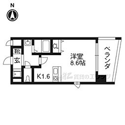 プレサンス京都烏丸NEXT 1Kの間取図画像