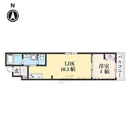 アドバンスコート四条堀川II 1LDKの間取図画像