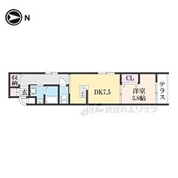 フォーリアライズ京都東寺 1LDKの間取図画像