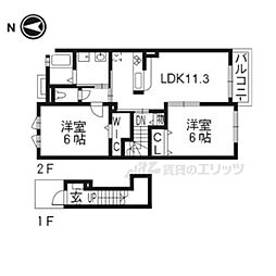 マサール哲学の道 2LDKの間取図画像