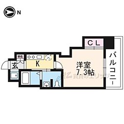 アクアプレイス京都洛南2 1Kの間取図画像