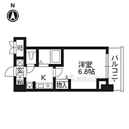 ベラジオ河原町御池 1Kの間取図画像