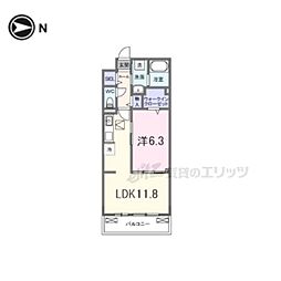 ヒカルサ京都伏見小野 1LDKの間取図画像
