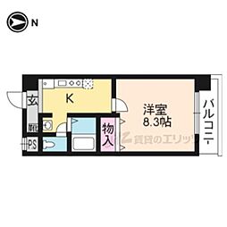 ハウスセゾン四条通 1Kの間取図画像