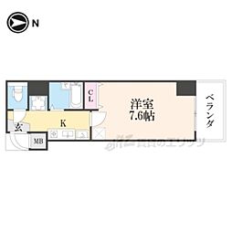 エクセレント御所西 1Kの間取図画像