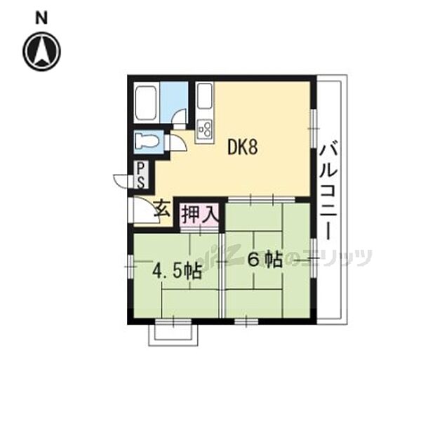 グレーシー原谷 301｜京都府京都市北区大北山原谷乾町(賃貸マンション2DK・3階・34.83㎡)の写真 その2