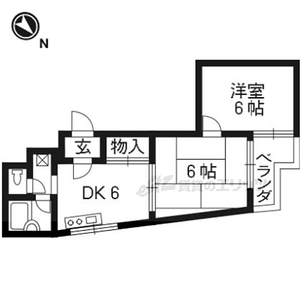 グランドール浅原 206｜京都府京都市西京区桂浅原町(賃貸マンション2DK・2階・38.47㎡)の写真 その2