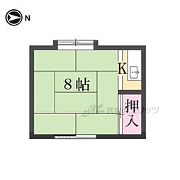 プチハウス等持院 2階ワンルームの間取り