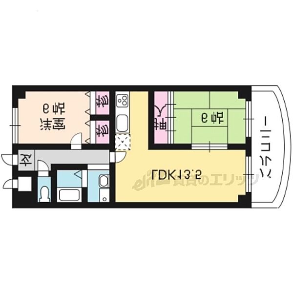 ベネッセ桂川 503｜京都府京都市西京区桂上野西町(賃貸マンション2LDK・5階・58.42㎡)の写真 その2