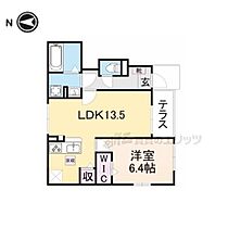 SKY 101 ｜ 京都府京都市右京区西院日照町（賃貸アパート1LDK・1階・47.41㎡） その2