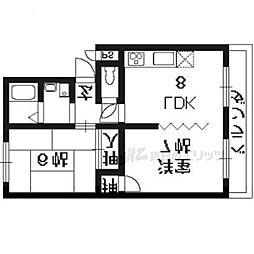 エクセルコート桂 3階2LDKの間取り