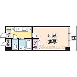 JR山陰本線 二条駅 徒歩7分の賃貸マンション 1階1Kの間取り