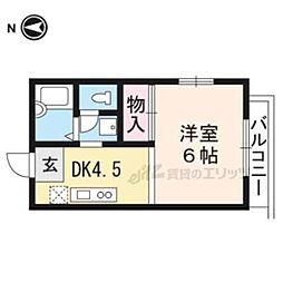 ルポズワール 1階1Kの間取り