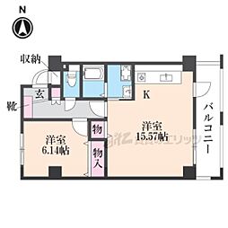 Ｎシャンブル 5階1LDKの間取り