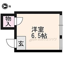 コーポラス梅香 3階ワンルームの間取り