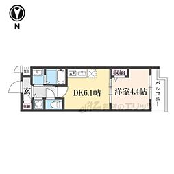 ベラジオワールドアイ京都円町 3階1DKの間取り