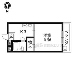 シルクハウスII 3階1Kの間取り