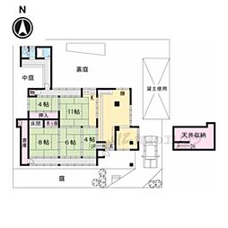 京福電気鉄道北野線 宇多野駅 バス10分 福王寺下車 徒歩2分の賃貸一戸建て 1階6LDKの間取り