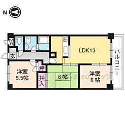 Ｒｅｑｕｉｅ上桂 3階3LDKの間取り
