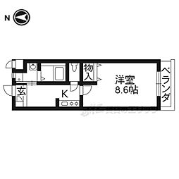 ケシミヤ上京 3階1Kの間取り