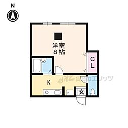 三洋苑 3階1Kの間取り