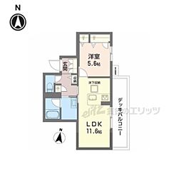 京福電気鉄道北野線 龍安寺駅 徒歩2分の賃貸マンション 1階1LDKの間取り