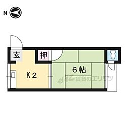 阪急京都本線 大宮駅 徒歩10分の賃貸アパート 3階1Kの間取り