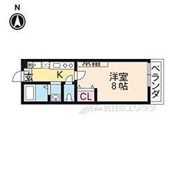 京福電気鉄道北野線 北野白梅町駅 徒歩15分の賃貸マンション 1階1Kの間取り