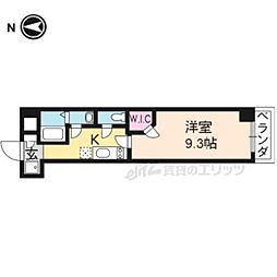 阪急京都本線 西京極駅 徒歩15分の賃貸マンション 3階1Kの間取り