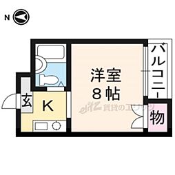メゾン加後 1Kの間取図画像