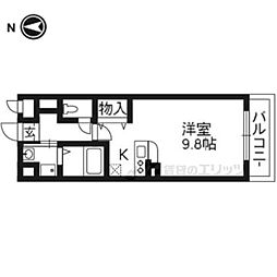 サンライト鈴川 1階ワンルームの間取り