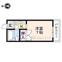 ＶＥＲＶＥ　ＫＹＯＴＯ 1階1Kの間取り