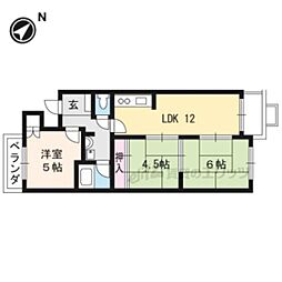ファミィール桂 2階3LDKの間取り