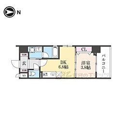 ベラジオ雅び京都円町駅前 4階1DKの間取り